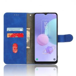 Lacné Kryty | Peňaženkové puzdro Solid modré – TCL 408 | Lacné Kryty