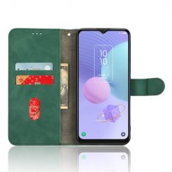 Lacné Kryty | Peňaženkové puzdro Solid zelené – TCL 408 | Lacné Kryty