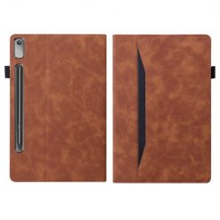 Lacné Kryty | Knižkové puzdro Slot case hnedé – Lenovo Tab P12 | Lacné Kryty