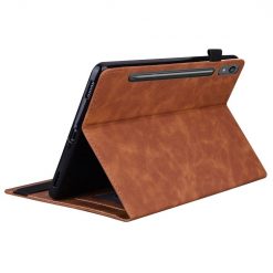 Lacné Kryty | Knižkové puzdro Slot case hnedé – Lenovo Tab P12 | Lacné Kryty