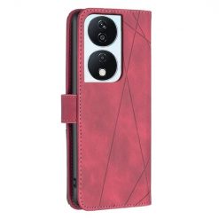 Lacné Kryty | Knižkové puzdro Rhombus červené – Honor X7b | Lacné Kryty