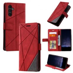 Lacné Kryty | Knižkové puzdro Rhombus červené – Samsung Galaxy A05s | Lacné Kryty