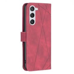Lacné Kryty | Knižkové puzdro Rhombus červené – Samsung Galaxy S24 | Lacné Kryty