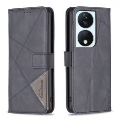 Knižkové puzdro Rhombus čierne – Honor X7b | Lacné Kryty Lacné Kryty | Knižkové puzdro Rhombus čierne – Honor X7b | Lacné Kryty