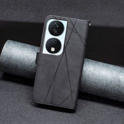 Knižkové puzdro Rhombus čierne – Honor X7b | Lacné Kryty Lacné Kryty | Knižkové puzdro Rhombus čierne – Honor X7b | Lacné Kryty