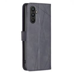 Lacné Kryty | Knižkové puzdro Rhombus čierne – Samsung Galaxy A25 5G | Lacné Kryty