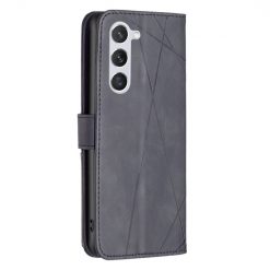Lacné Kryty | Knižkové puzdro Rhombus čierne – Samsung Galaxy S24 | Lacné Kryty