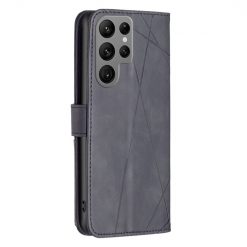 Lacné Kryty | Knižkové puzdro Rhombus čierne – Samsung Galaxy S24 Ultra | Lacné Kryty