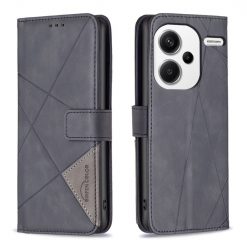 Lacné Kryty | Knižkové puzdro Rhombus čierne – Xiaomi Redmi Note 13 Pro+ 5G | Lacné Kryty