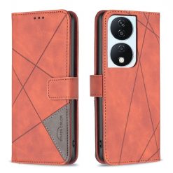 Knižkové puzdro Rhombus hnedé – Honor X7b | Lacné Kryty Lacné Kryty | Knižkové puzdro Rhombus hnedé – Honor X7b | Lacné Kryty
