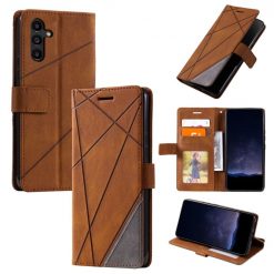 Knižkové puzdro Rhombus hnedé – Samsung Galaxy A05s | Lacné Kryty Lacné Kryty | Knižkové puzdro Rhombus hnedé – Samsung Galaxy A05s | Lacné Kryty