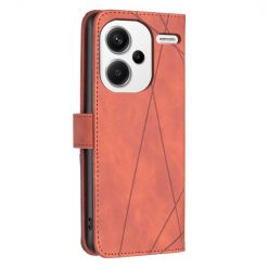 Lacné Kryty | Knižkové puzdro Rhombus hnedé – Xiaomi Redmi Note 13 Pro+ 5G | Lacné Kryty