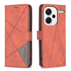 Lacné Kryty | Knižkové puzdro Rhombus hnedé – Xiaomi Redmi Note 13 Pro+ 5G | Lacné Kryty