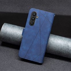 Knižkové puzdro Rhombus modré – Samsung Galaxy A25 5G | Lacné Kryty Lacné Kryty | Knižkové puzdro Rhombus modré – Samsung Galaxy A25 5G | Lacné Kryty