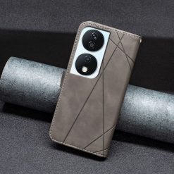 Knižkové puzdro Rhombus sivé – Honor X7b | Lacné Kryty Lacné Kryty | Knižkové puzdro Rhombus sivé – Honor X7b | Lacné Kryty