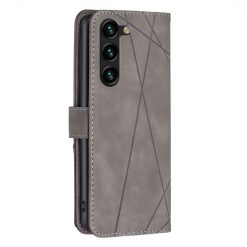 Lacné Kryty | Knižkové puzdro Rhombus sivé – Samsung Galaxy S24+ (S24 Plus) | Lacné Kryty