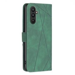 Lacné Kryty | Knižkové puzdro Rhombus zelené – Samsung Galaxy A25 5G | Lacné Kryty