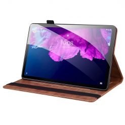 Lacné Kryty | Knižkové puzdro Slot case hnedé – Lenovo Tab M10 5G | Lacné Kryty