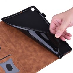 Lacné Kryty | Knižkové puzdro Slot case hnedé – Samsung Galaxy Tab A7 Lite | Lacné Kryty