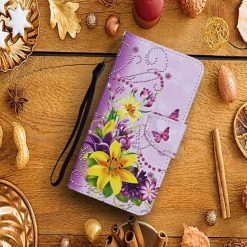 Lacné Kryty | Knižkové puzdro Trendy Colored case Žltý motýľ – Samsung Galaxy A15 4G/5G | Lacné Kryty