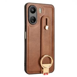 Lacné Kryty | Kryt Wristband Case hnedý – Xiaomi Redmi 13C / Xiaomi Poco C65 | Lacné Kryty