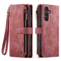 Lacné Kryty | Multifunkčné peňaženkové puzdro CaseMe červené – Samsung Galaxy S24+ (S24 Plus) | Lacné Kryty