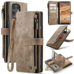 Multifunkčné peňaženkové puzdro CaseMe hnedé – Samsung Galaxy S24 Ultra | Lacné Kryty Lacné Kryty | Multifunkčné peňaženkové puzdro CaseMe hnedé – Samsung Galaxy S24 Ultra | Lacné Kryty