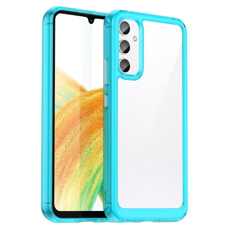 Ochranný kryt Colorful Acrylic case transparentno-modrý – Samsung Galaxy A25 5G