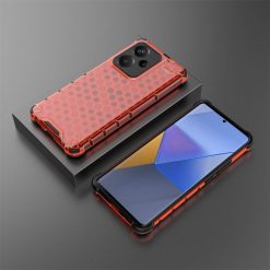 Lacné Kryty | Odolný kryt Honeycomb Armor červený – Xiaomi Redmi Note 13 Pro+ 5G | Lacné Kryty