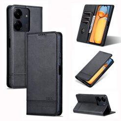 Lacné Kryty | Peňaženkové puzdro AZNS book case čierne – Xiaomi Redmi 13C / Xiaomi Poco C65 | Lacné Kryty
