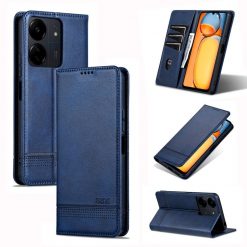 Lacné Kryty | Peňaženkové puzdro AZNS book case modré – Xiaomi Redmi 13C / Xiaomi Poco C65 | Lacné Kryty