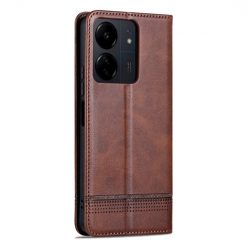 Lacné Kryty | Peňaženkové puzdro AZNS book case tmavohnedé – Xiaomi Redmi 13C / Xiaomi Poco C65 | Lacné Kryty