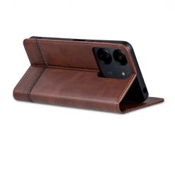 Lacné Kryty | Peňaženkové puzdro AZNS book case tmavohnedé – Xiaomi Redmi 13C / Xiaomi Poco C65 | Lacné Kryty
