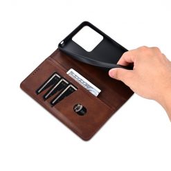 Lacné Kryty | Peňaženkové puzdro AZNS book case tmavohnedé – Xiaomi Redmi 13C / Xiaomi Poco C65 | Lacné Kryty