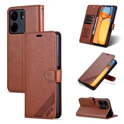 Lacné Kryty | Peňaženkové puzdro AZNS Sheepskin Texture hnedé – Xiaomi Redmi 13C / Xiaomi Poco C65 | Lacné Kryty