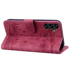 Peňaženkové puzdro Embossing Pattern Mačka bordové – Samsung Galaxy A15 4G/5G | Lacné Kryty Lacné Kryty | Peňaženkové puzdro Embossing Pattern Mačka bordové – Samsung Galaxy A15 4G/5G | Lacné Kryty