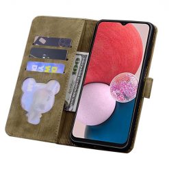 Lacné Kryty | Peňaženkové puzdro Embossing Pattern Mačka hnedé – Samsung Galaxy A15 4G/5G | Lacné Kryty