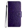 Lacné Kryty | Peňaženkové puzdro Embossing Pattern Motýľ a kvet čierne – Samsung Galaxy A15 4G/5G | Lacné Kryty