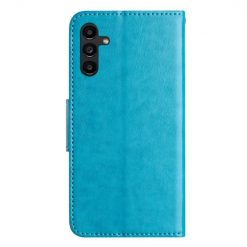 Peňaženkové puzdro Embossing Pattern Motýľ a kvet modré – Samsung Galaxy A05s | Lacné Kryty Lacné Kryty | Peňaženkové puzdro Embossing Pattern Motýľ a kvet modré – Samsung Galaxy A05s | Lacné Kryty