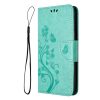 Lacné Kryty | Peňaženkové puzdro Embossing Pattern Motýľ a kvet červené – Samsung Galaxy A05s | Lacné Kryty