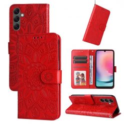 Peňaženkové puzdro Embossing Pattern Slnečnica červené – Samsung Galaxy A25 5G | Lacné Kryty Lacné Kryty | Peňaženkové puzdro Embossing Pattern Slnečnica červené – Samsung Galaxy A25 5G | Lacné Kryty