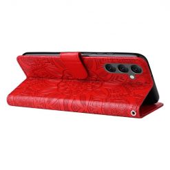 Peňaženkové puzdro Embossing Pattern Slnečnica červené – Samsung Galaxy A25 5G | Lacné Kryty Lacné Kryty | Peňaženkové puzdro Embossing Pattern Slnečnica červené – Samsung Galaxy A25 5G | Lacné Kryty