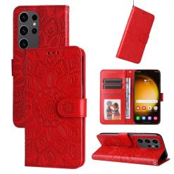 Peňaženkové puzdro Embossing Pattern Slnečnica červené – Samsung Galaxy S24 Ultra | Lacné Kryty Lacné Kryty | Peňaženkové puzdro Embossing Pattern Slnečnica červené – Samsung Galaxy S24 Ultra | Lacné Kryty
