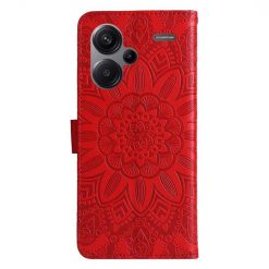 Peňaženkové puzdro Embossing Pattern Slnečnica červené – Xiaomi Redmi Note 13 Pro+ 5G | Lacné Kryty Lacné Kryty | Peňaženkové puzdro Embossing Pattern Slnečnica červené – Xiaomi Redmi Note 13 Pro+ 5G | Lacné Kryty