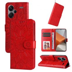 Peňaženkové puzdro Embossing Pattern Slnečnica červené – Xiaomi Redmi Note 13 Pro+ 5G | Lacné Kryty Lacné Kryty | Peňaženkové puzdro Embossing Pattern Slnečnica červené – Xiaomi Redmi Note 13 Pro+ 5G | Lacné Kryty