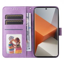 Peňaženkové puzdro Embossing Pattern Slnečnica fialové – Xiaomi Redmi Note 13 Pro+ 5G | Lacné Kryty Lacné Kryty | Peňaženkové puzdro Embossing Pattern Slnečnica fialové – Xiaomi Redmi Note 13 Pro+ 5G | Lacné Kryty