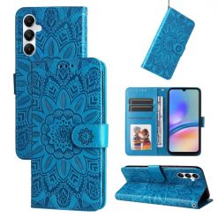Peňaženkové puzdro Embossing Pattern Slnečnica modré – Samsung Galaxy A05s | Lacné Kryty Lacné Kryty | Peňaženkové puzdro Embossing Pattern Slnečnica modré – Samsung Galaxy A05s | Lacné Kryty