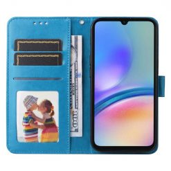 Peňaženkové puzdro Embossing Pattern Slnečnica modré – Samsung Galaxy A05s | Lacné Kryty Lacné Kryty | Peňaženkové puzdro Embossing Pattern Slnečnica modré – Samsung Galaxy A05s | Lacné Kryty