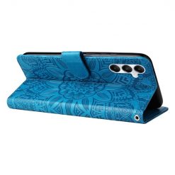 Peňaženkové puzdro Embossing Pattern Slnečnica modré – Samsung Galaxy A05s | Lacné Kryty Lacné Kryty | Peňaženkové puzdro Embossing Pattern Slnečnica modré – Samsung Galaxy A05s | Lacné Kryty