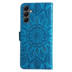 Peňaženkové puzdro Embossing Pattern Slnečnica modré – Samsung Galaxy A25 5G | Lacné Kryty Lacné Kryty | Peňaženkové puzdro Embossing Pattern Slnečnica modré – Samsung Galaxy A25 5G | Lacné Kryty